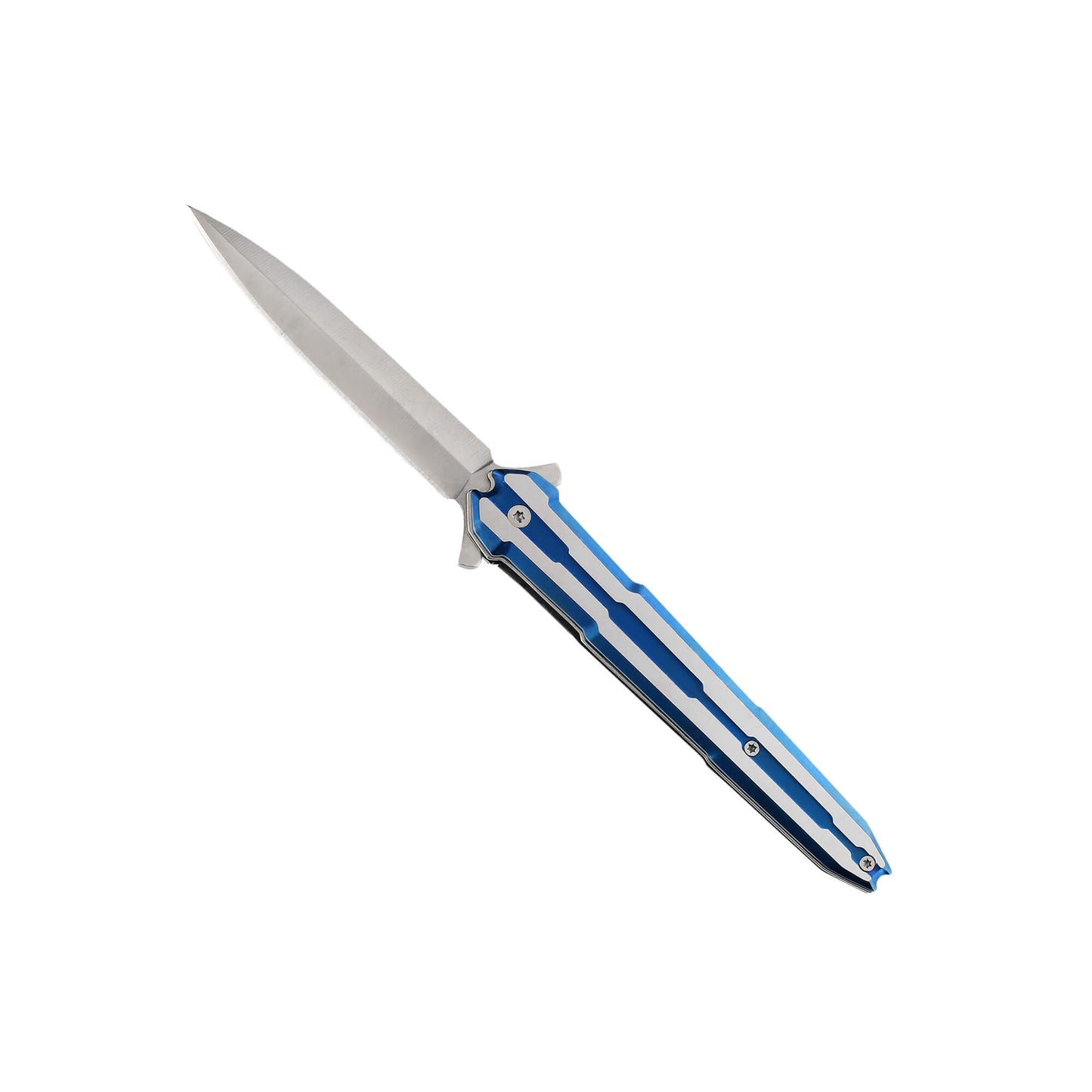 Folding knife Calus with the safe locking mechanism, single-edge dagger 3.70" blade, and aluminum alloy 5.16" handle.