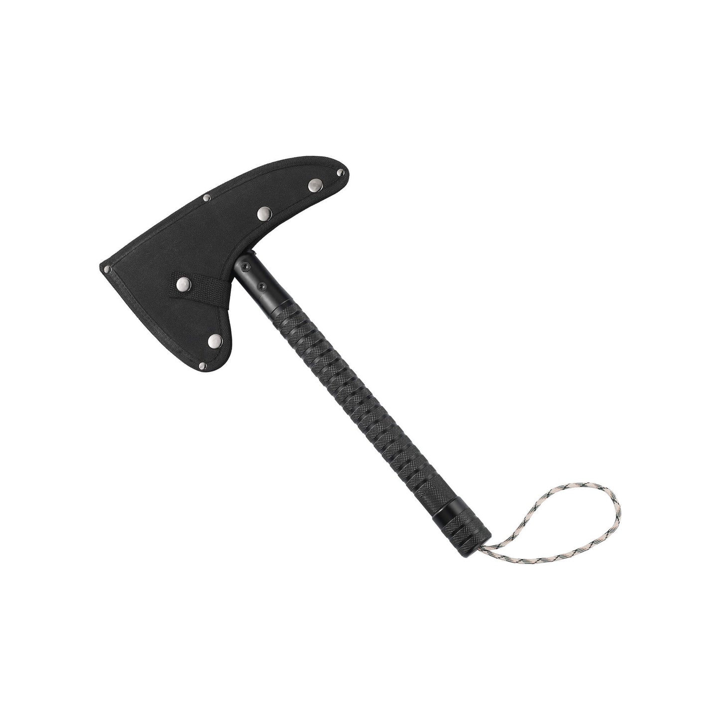 Tactical BEAK Ax, multi-feature camping tool with knife, saw, bottle opener, whistle, flint, compass, glass breaker and more.