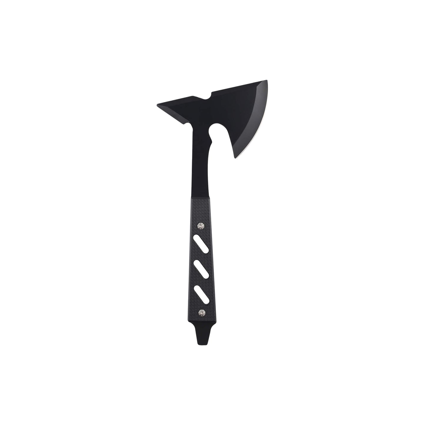 Black tactical camping Sprinter ax from Mavik Gear made of 440C, with anti-slip handle and razor sharp edges.