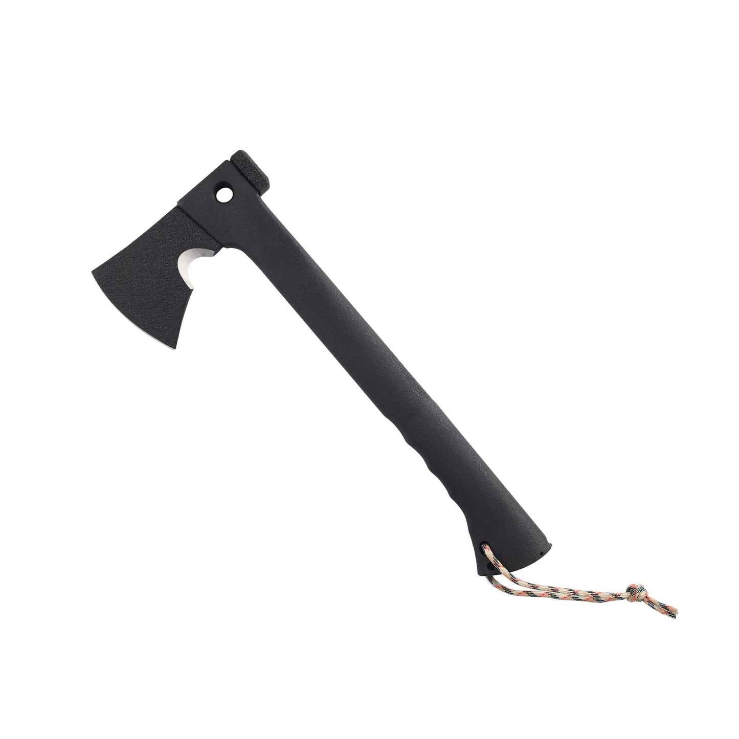 Black tactical Swift ax from Mavik Gear made of 440C, with ergonomic anti-slip handle, Hammer Head and razor sharp edges.